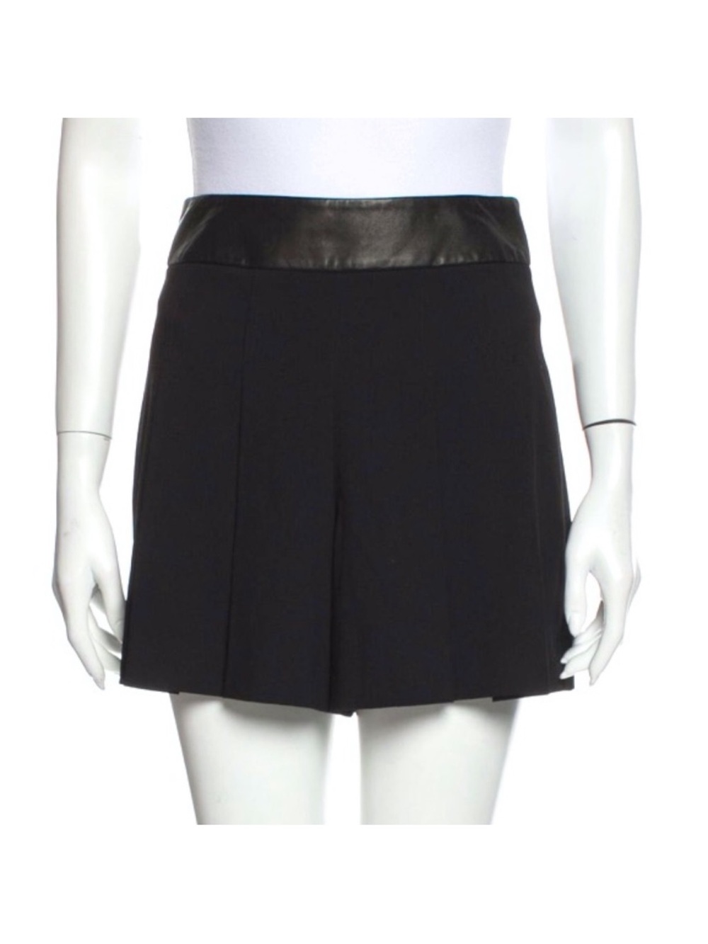 Alice & Olivia black shorts with leather waist.  Size 2